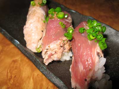 SPF豚のヒレ肉を使用したお寿司
