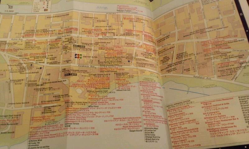 ワイキキ周辺の地図