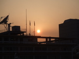 静岡駅から見えた夕日.JPG