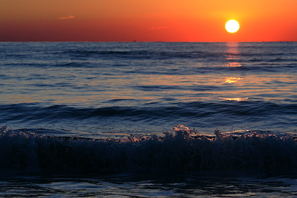 上浦海岸の夕日