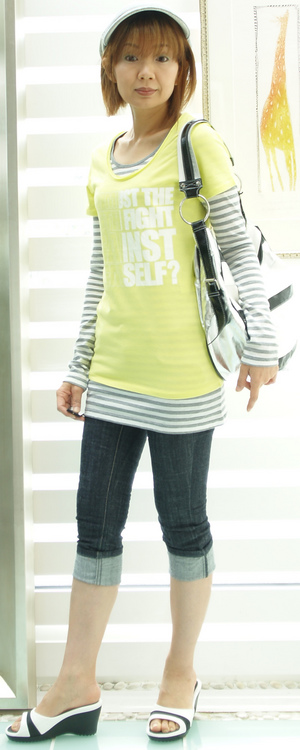 3 5の黄色のプリントTシャツ 7245円