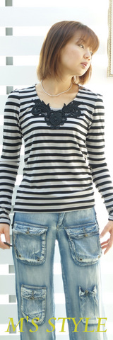 3 ACUTA ボーダーカットソー ¥8925