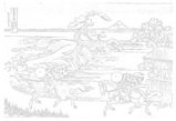 葛飾北斎 富嶽三十六景 隅田川関屋の里 ぬり絵