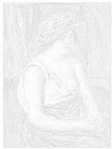 オーギュスト・ルノアール 「麦わら帽子の女」ぬり絵