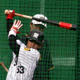 度付きサングラス掛けての練習風景。赤星選手