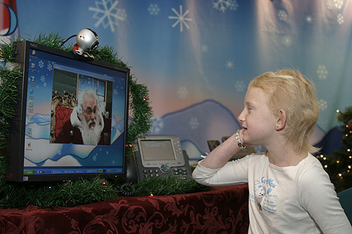 Santa Useing Video Phone