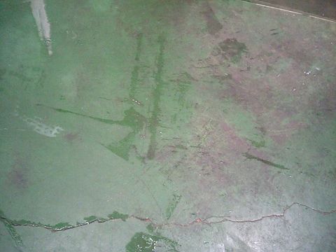 左がＥＭ醗酵液で汚れが落ちた床
