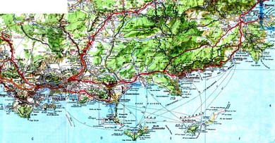 コートダジュールの地図(ミシュランより転載)