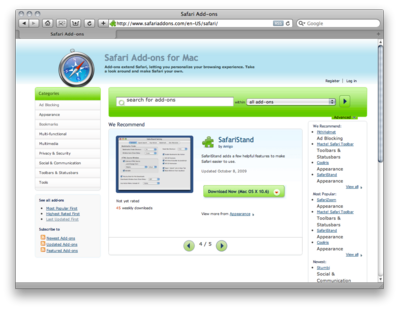 Safari Add-ons