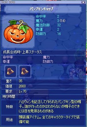パンプキンキャップ・全体