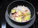 甲羅かにと金時芋の釜めし