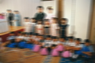 和服と子供達