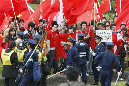 北京五輪聖火リレーのゴール会場
