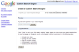 Google Custom Search Engine 作成画面2