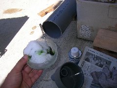 塩ビパイプを使った太陽熱温水器