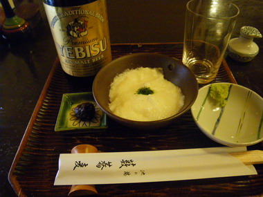 池之端藪・ビールとわさび芋