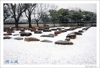 雪の日の岡山城3