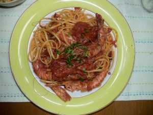 車えびのパスタ