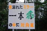 三重県青山高原七曲り峠看板一本木