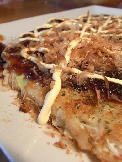 たこ焼きの生地でお好み焼きb