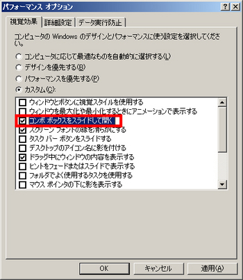 パフォーマンスオプション