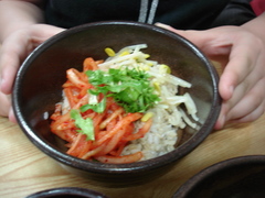海物（ヘムル）カルククスのボリパプ（麦飯）