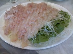 メインのヒラメのお刺身