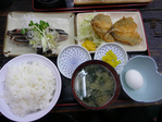 鯵フライと刺身定食