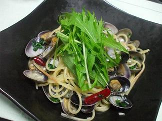 あさりと水菜のパスタ