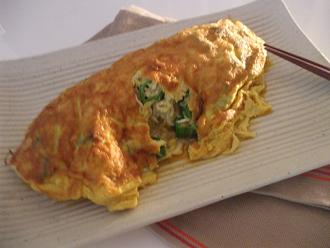 オクラとしらすのオムレツ