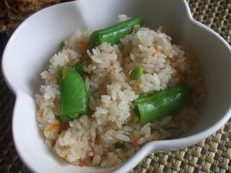 スナップえんどうの炊き込みご飯