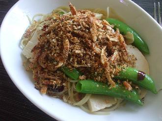 桜海老と春野菜のパスタ