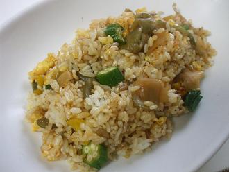 オクラとザーザイの炒飯