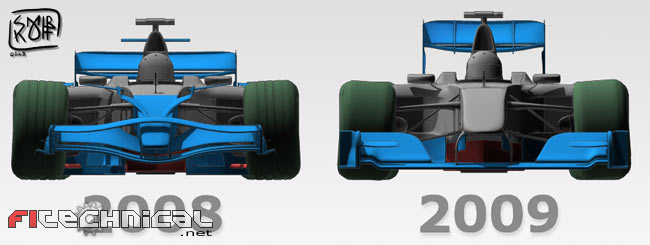 F1規約変更 マシン イラスト 08年と09年の比較 F1通信